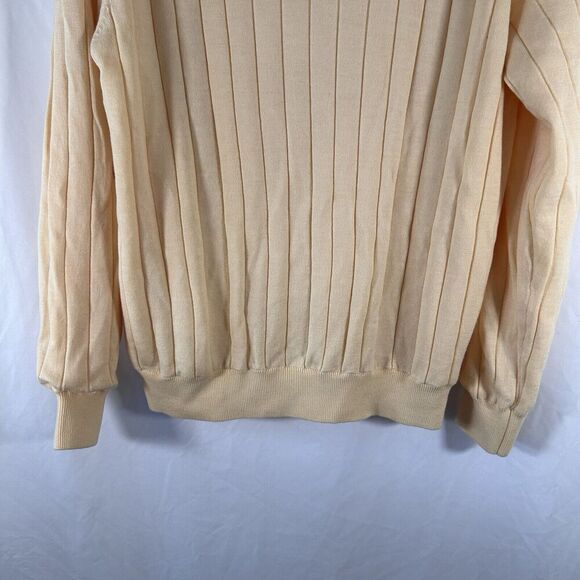 Fairway & Greene Italian Merino Sweater Men's Large Yellow Wool 1/4 Zip Lined - Picture 3 of 11